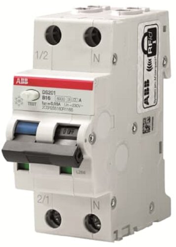 Автомат дифференциального тока АВДТ ABB DS201 2п 16А 30мА 6,0кА C тип AC картинка